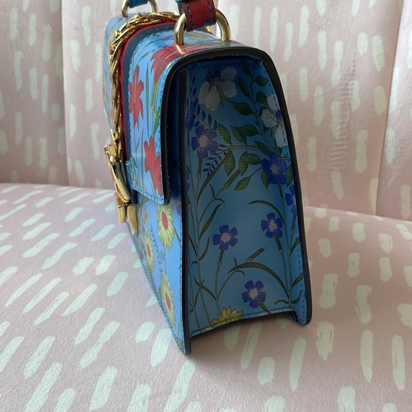 GUCCI SYLVIE RARE FLORA CALFSKIN LEATHER SHOULDER BAG EUC - Picture 5 of 15